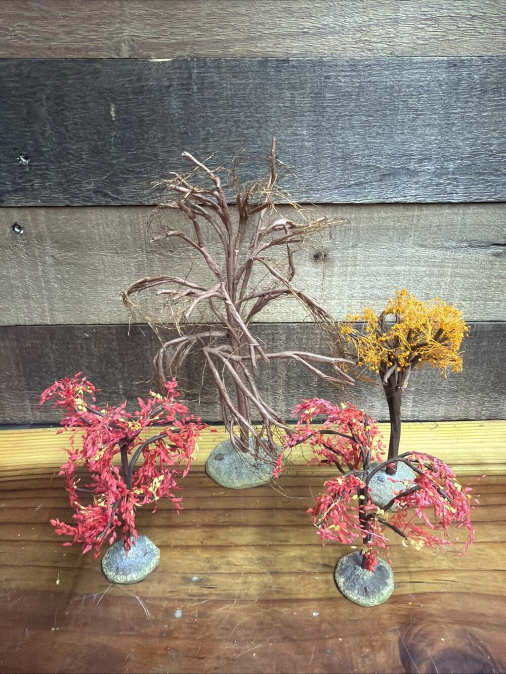 Lemax Spooky Town tree fall leaf village Halloween accessory set Of 4
